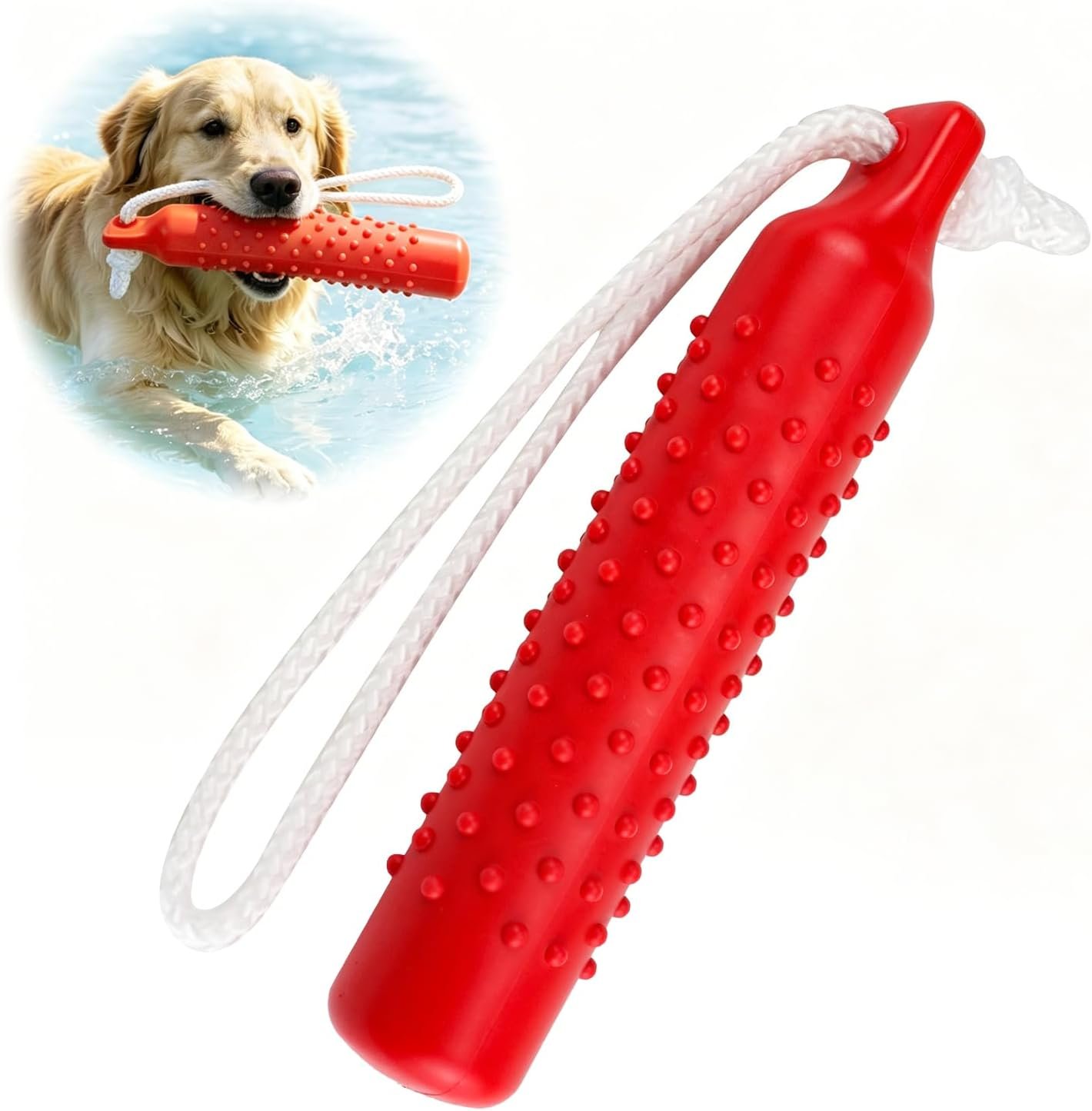 Dog Float Toy, Retriever Training Dummy, Floating Dog Toys for Water Fetch, Lightweight for Float on The Water Pool Fetch Rope, Interactive Pool Toy for Small to Large Dogs Dog Float Toy, Retriever Training Dummy, Floating Dog Toys for Water Fetch, Lightweight for Float on The Water Pool Fetch Rope, Interactive Pool Toy for Small to Large Dogs