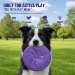 Dog Flying Disc, Flexible TPR Dog Fetch Toy, 9.06 inch, Purple - Image 2