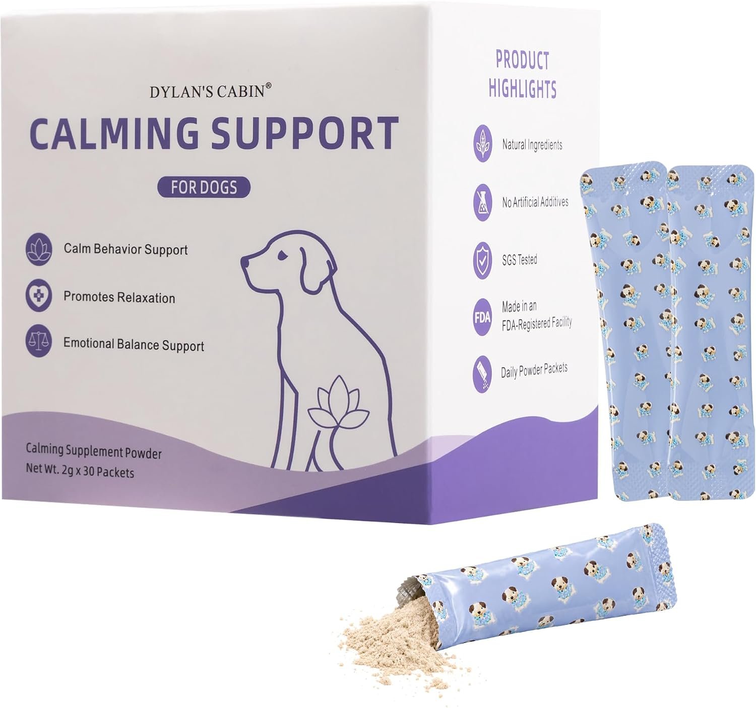 Dog Food Topper Powder, Calming Support, 30 Packets Dog Food Topper Powder, Calming Support, 30 Packets