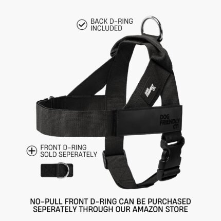 Dog Friendly Co. Dog Harness for Large Dogs, Adjustable (Navy, Large)
