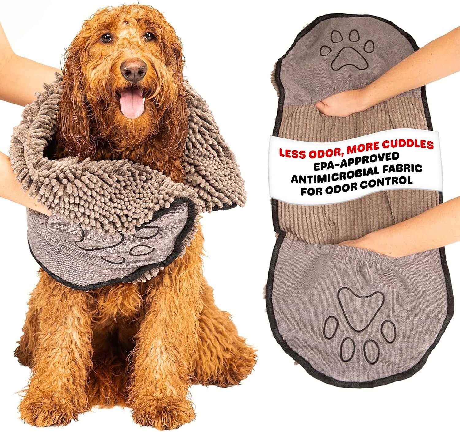 Dog Gone Smart The Dirty Dog Shammy – Grey, 31 × 13 Inches Dog Gone Smart The Dirty Dog Shammy – Grey, 31 × 13 Inches