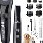 Dog Grooming Kit Quiet Clippers with Paw Trimmer for Dogs Cats