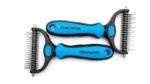 Dog Grooming Rake 2-Pack – Double-Sided Deshedding and Dematting Tool for Dogs and Cats, Stainless-Steel Undercoat Rake for Medium and Long-Haired Coats
