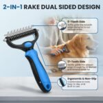 Dog Grooming Rake 4-in-1 Kit - Deshedding Undercoat Rake, Dematting Comb & Bath Massager for Dogs & Cats - Reduces Shedding up to 95% - Rounded Teeth for Sensitive Skin, Long & Short Hair - Image 2