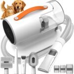 Dog Grooming Vacuum Kit, 5-in-1 Pet Hair Vacuum with Clipper
