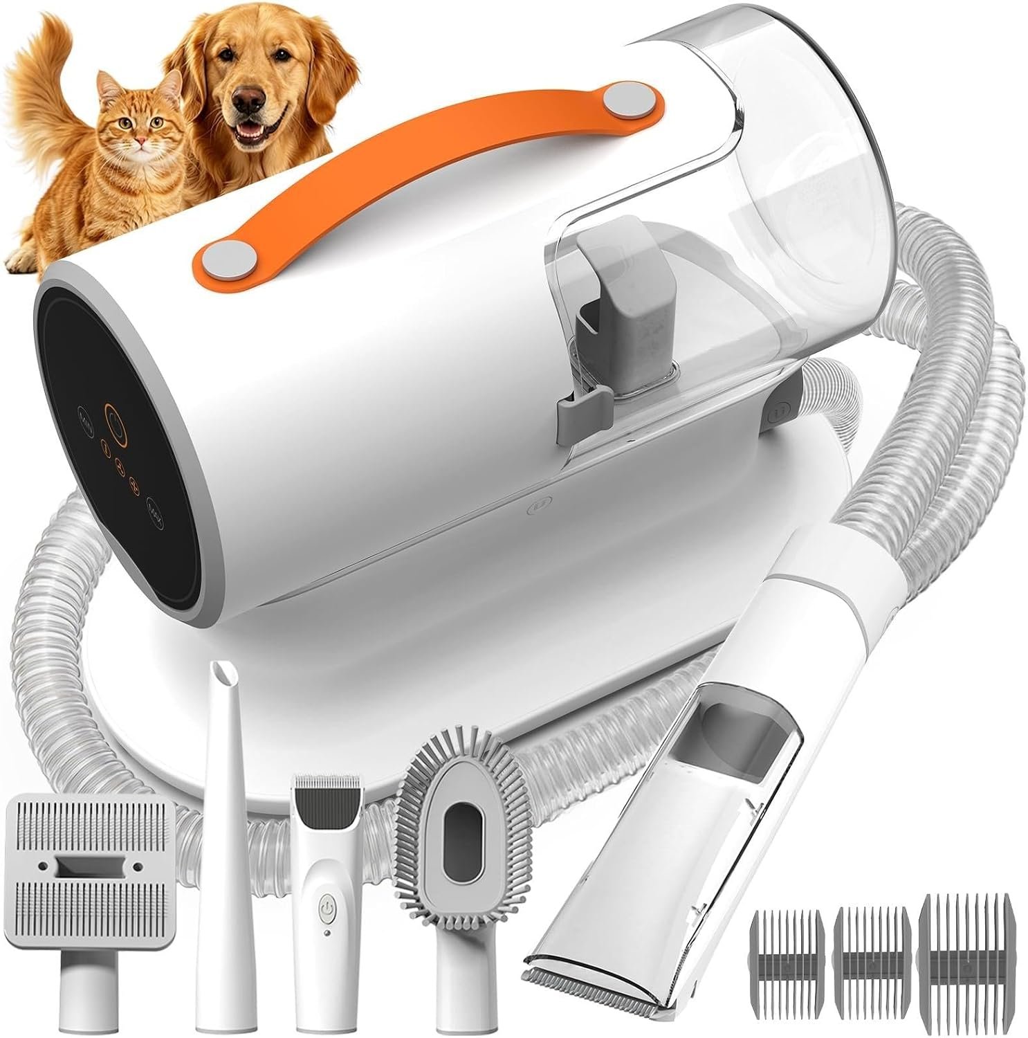 Dog Grooming Vacuum Kit, 5-in-1 Pet Hair Vacuum with Clipper Dog Grooming Vacuum Kit, 5-in-1 Pet Hair Vacuum with Clipper