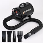 Dog Hair Dryer, High Velocity Blow Dryer & Pet Blower for Grooming, Black