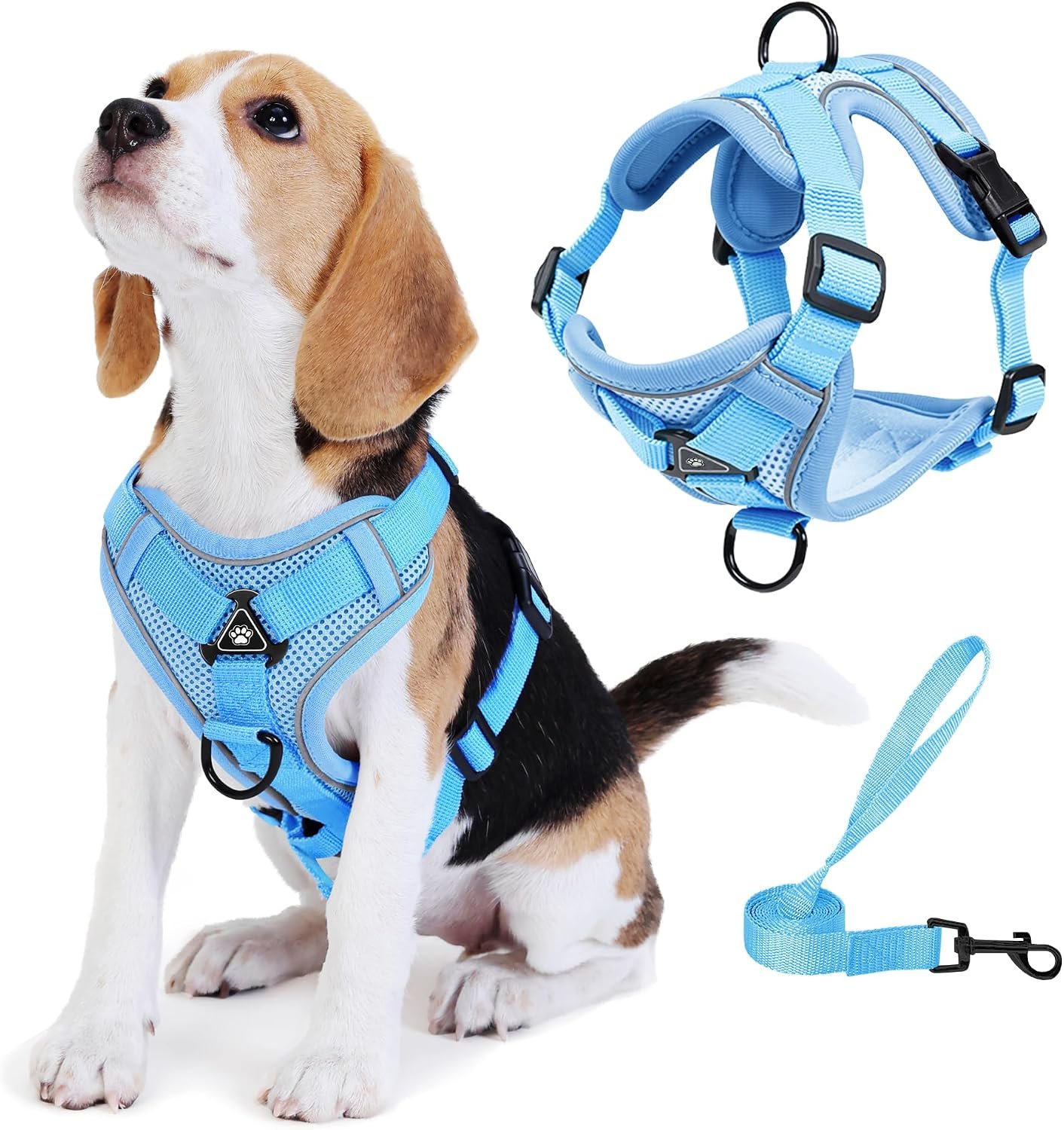 Dog Harness Small Sized Dog Pet Vest with Leash Set Blue M Dog Harness Small Sized Dog Pet Vest with Leash Set Blue M