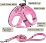 Dog Harness with Leash Set, Step-in Adjustable Puppy Pet Vest, Pink S - Image 2