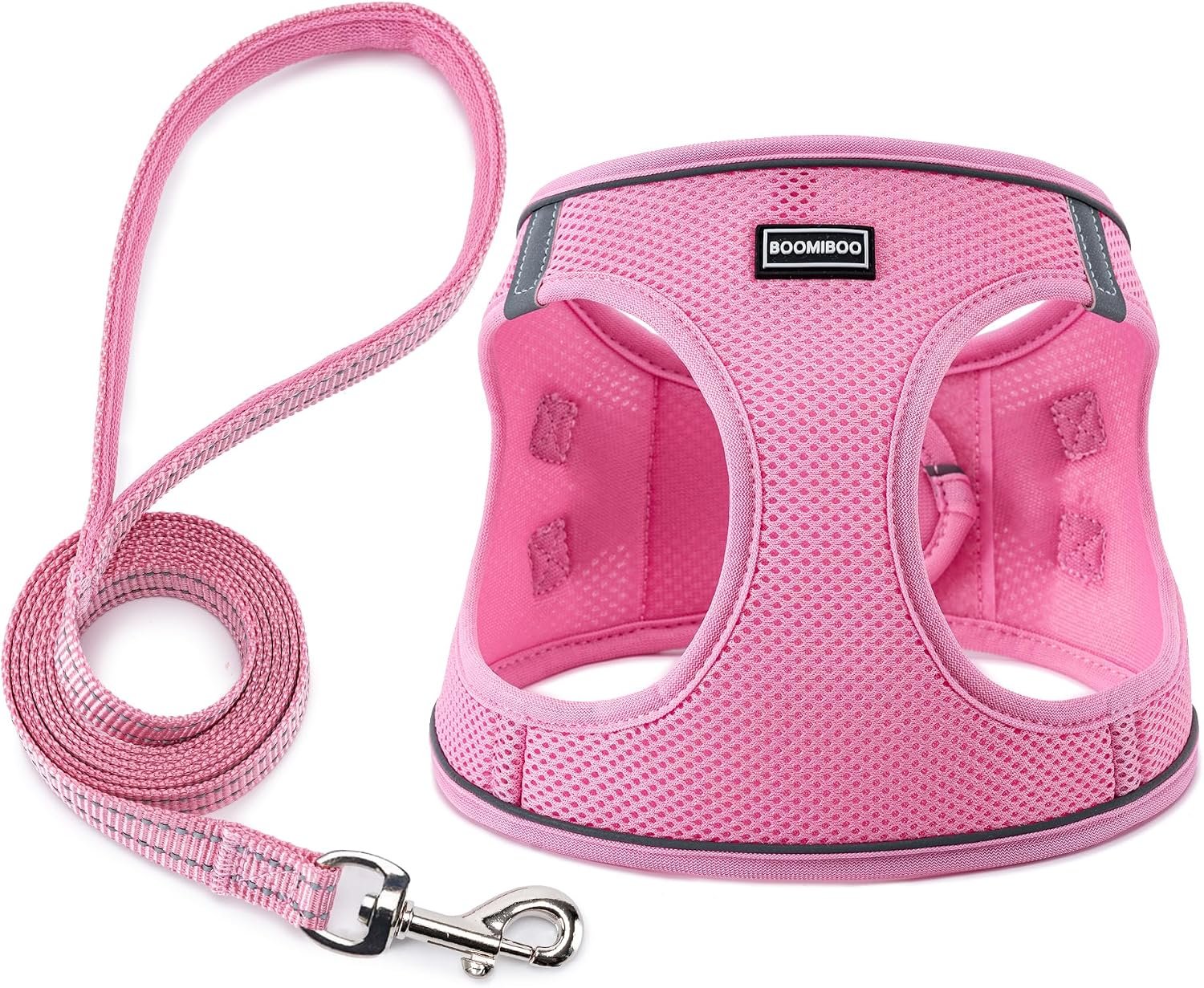 Dog Harness with Leash Set, Step-in Adjustable Puppy Pet Vest, Pink S Dog Harness with Leash Set, Step-in Adjustable Puppy Pet Vest, Pink S