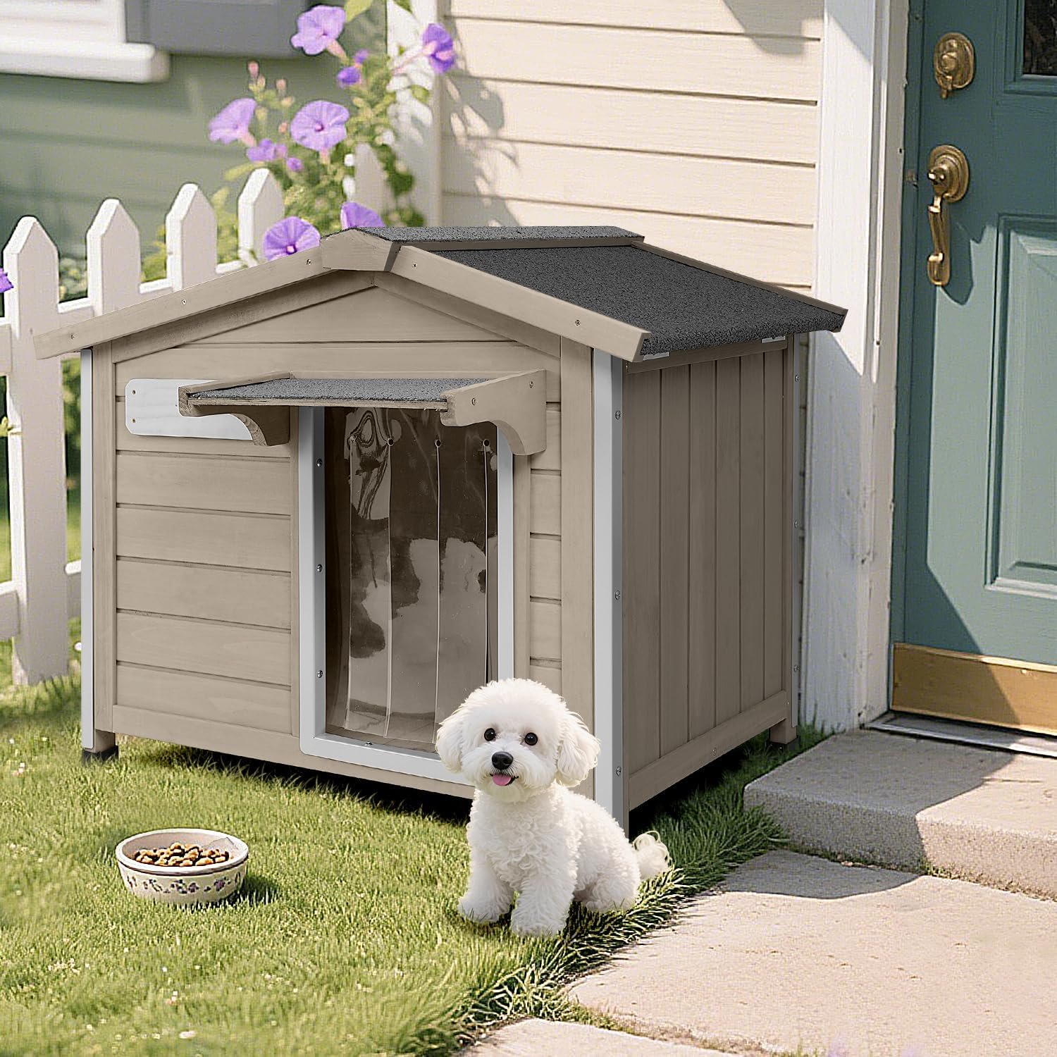Dog House Outdoor with Openable Roof for Small to Medium Dogs, Weatherproof Dog House Outdoor with Openable Roof for Small to Medium Dogs, Weatherproof