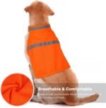 Dog Jacket High Visibility Safety Reflective Dog Vest for Small Medium Large Dogs (Large, Orange) - Image 2