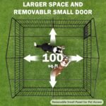 Dog Kennel Outdoor Enclosure with Roof, 10x10x7 FT Heavy Duty Outside Dog Run with Adjustable Rotating Bowls for Yard, Medium Large Dogs - Image 2