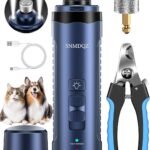 Dog Nail Grinder, Dog Nail Trimmers, and Clippers Kit with 2 LED Lights. Super Quiet Electric Pet Nail Grinder, Rechargeable, for Small, Medium, and Large Dogs & Cats, 2 Diamond Grinding Wheels.
