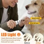 Dog Nail Grinder Electric Powerful 3 Speeds Dog Nail Clippers with Lights Quiet Cat Nail Clipper Painless Care Trimmers Tools for Small Medium Large Dogs and Cats (Black) - Image 2