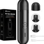 Dog Nail Grinder, Quiet and Low-Vibration Dog Nail Trimmers for Large Dogs, Medium, Small Dogs Cats Pets, Upgrade Professional Electric Pet Paws Toenail Grooming Tool Black