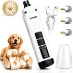Dog Nail Grinder, Ultra-Quiet 37dB, Low Vibration Pet Nail Trimmer Painless