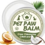 Dog Paw Balm & Nose Balm, Lick-Safe & Moisturizing | All-Natural Moisturizer & Soother for Dry | Deep Repair for Dry, Cracked Paws | Horse Hoof and Joint Care Friendly (Value Size 2.12oz)