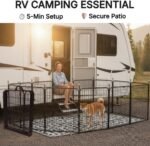 Dog Play Pen Indoors/Outdoor,32'' Portable Dog Fence with Easy-Carry Straps,12 Panels Dogs Pen Play Pen for Medium/Large Dogs,Rustproof Metal Pet Playpen for Camping RV Yard (with Two Doors) - Image 2