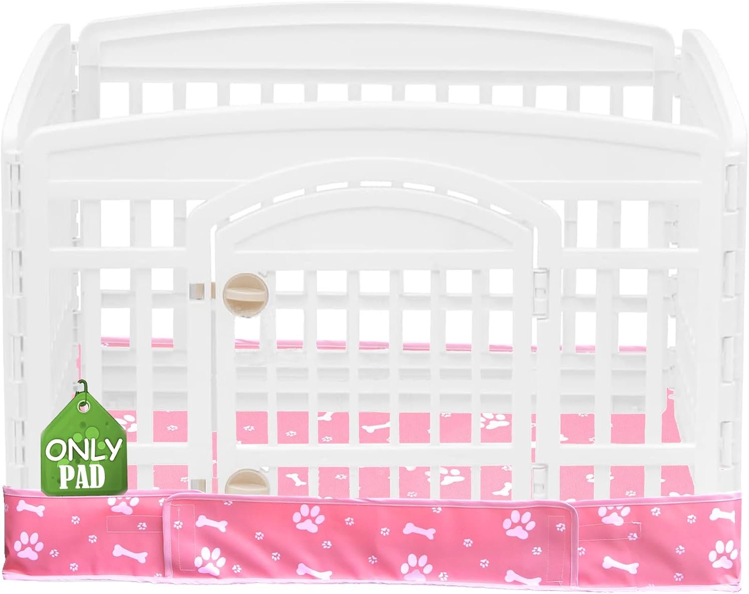 Dog Playpen Bottom Pad Fits for 36 Inch 4 Panels Exercise Pet Playpen, Dog Crate Pad Puppy Playpen Pad, Hoop and Loop Design (Note: Playpen Not Included). -Pink Dog Playpen Bottom Pad Fits for 36 Inch 4 Panels Exercise Pet Playpen, Dog Crate Pad Puppy Playpen Pad, Hoop and Loop Design (Note: Playpen Not Included). -Pink