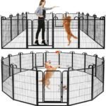 Dog Playpen Outdoor 16 Piece Panels Heavy Duty Dog Fence 40″ Height