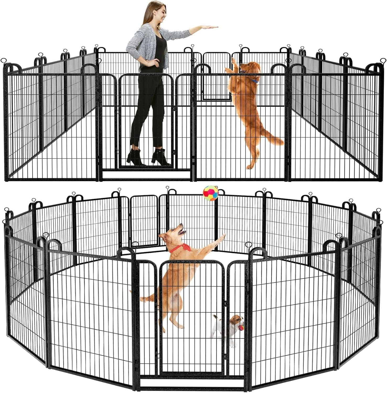 Dog Playpen Outdoor 16 Piece Panels Heavy Duty Dog Fence 40″ Height Dog Playpen Outdoor 16 Piece Panels Heavy Duty Dog Fence 40″ Height