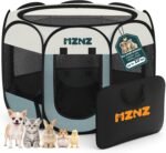 Dog Playpen, Portable Cat Playpen Crate Indoor for Dogs Cats Rabbits, Foldable Small Animal Guinea Pigs Bunny Cage Enclosure for Outdoor, Pop Up Dogs Cats Tent Kennel with Carrying Case, Grey