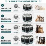 Dog Playpen, Portable Cat Playpen Crate Indoor for Dogs Cats Rabbits, Foldable Small Animal Guinea Pigs Bunny Cage Enclosure for Outdoor, Pop Up Dogs Cats Tent Kennel with Carrying Case, Grey - Image 2