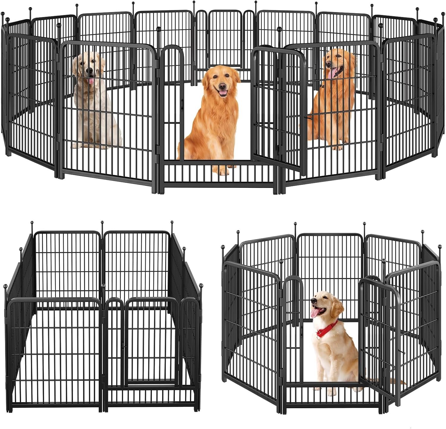 Dog Playpen,Portable Outdoor Dog Fence, Dog Playpen for Large/Medium/Small Dogs, Dog Fences for the Yard,with Doors Foldable Metal (40 inch, 16 Panels) Dog Playpen,Portable Outdoor Dog Fence, Dog Playpen for Large/Medium/Small Dogs, Dog Fences for the Yard,with Doors Foldable Metal (40 inch, 16 Panels)