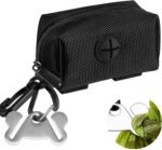 Dog Poop Bag Dispenser Holder Soft Waste Bags Roll Holders Leash Clip Black