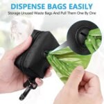 Dog Poop Bag Dispenser Holder Soft Waste Bags Roll Holders Leash Clip Black - Image 2