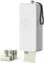 Dog Poop Bag Dispenser Wall Mount with Magnetic Lid, Quick Pull & Easy Access, White Dog Poop Bag Holder for Outdoor Yard, Includes 4 Rolls (60 Bags)