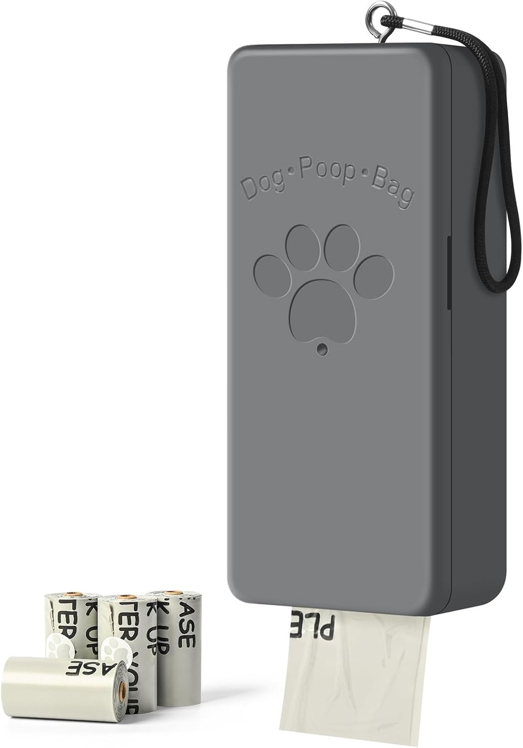 Dog Poop Bag Dispenser for Hanging Use, Grey Poop Bag Holder with Magnetic Closure, Includes 4 Rolls (60 Bags) Dog Poop Bag Dispenser for Hanging Use, Grey Poop Bag Holder with Magnetic Closure, Includes 4 Rolls (60 Bags)