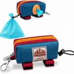 Dog Poop Bag Holder for Leash, Large-Capacity Canvas Pouch, Blue