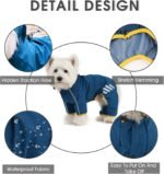 Dog Raincoat, Waterproof Dog Rain Jacket with Hood, Rain Coat with Leash Hole, Reflective Strap for Small Medium Dogs, Outdoor Adventures/Walking Lightweight Puppy (Blue,M) - Image 2