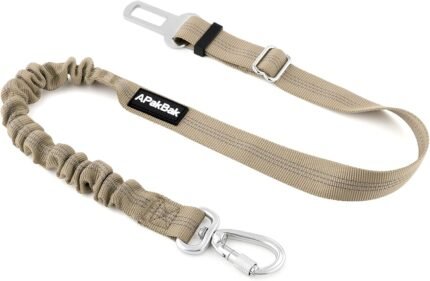Dog Seat Belt for Car, Car Harness with Locking Aluminum Hook