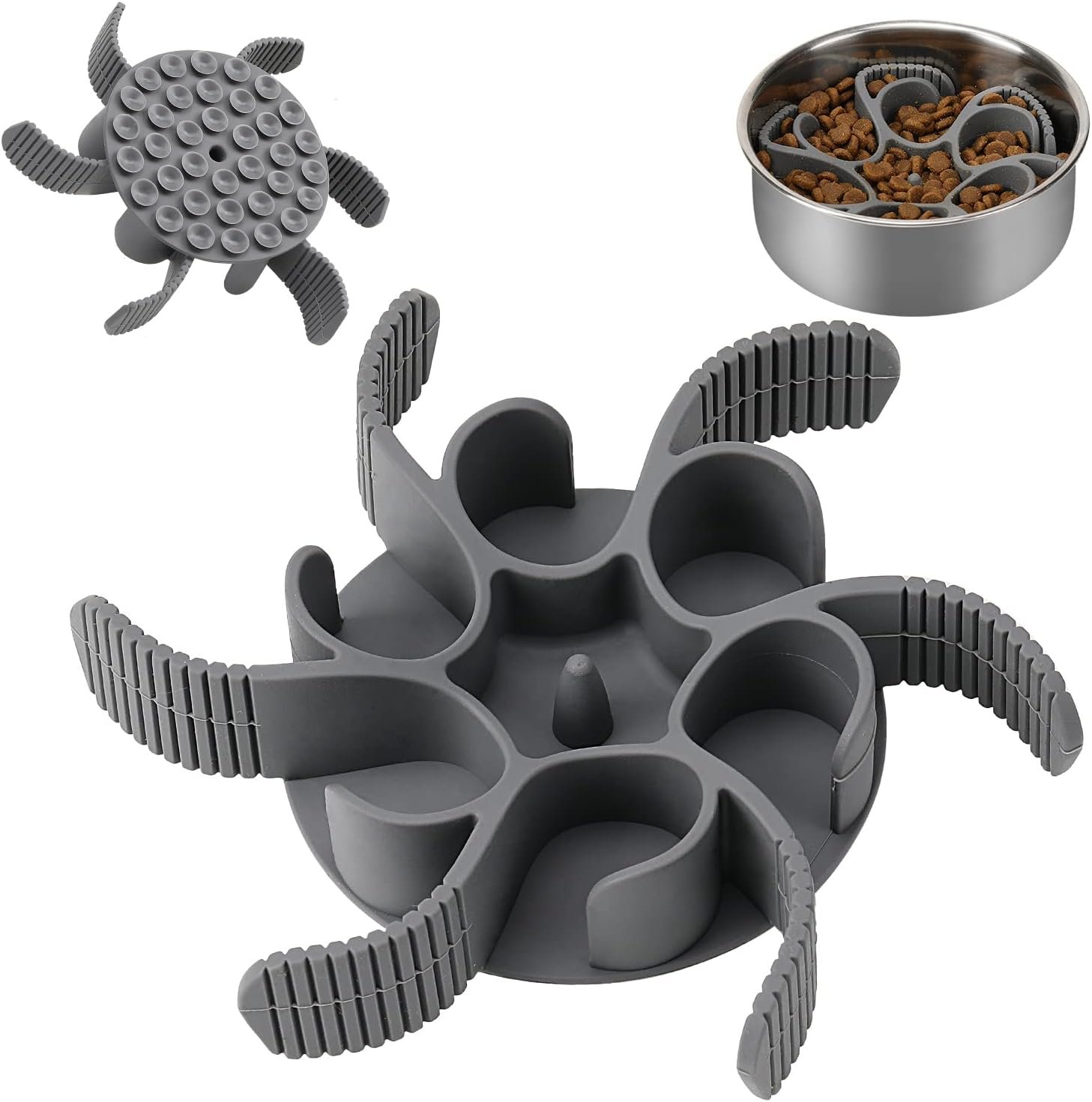 Dog Slow Feeder Bowls Silicone Spiral Pet Food Feeder Insert to Slow Eating Dog Slow Feeder Bowls Silicone Spiral Pet Food Feeder Insert to Slow Eating
