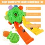 Dog Snuffle Ball-Interactive Puzzle Dog Toys Encourage Natural Foraging Skills Slow Feeder for Training and Stress Relief, Cloth Strip Hiding Food Dog Toys with Squeaky Carrot Toy for Any Size - Image 2