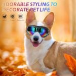 Dog Sunglasses Dog Goggles, UV Wind Dust Fog Protection Pet Glasses Eye Wear with Adjustable Strap for Medium or Large Size (Laser) - Image 2