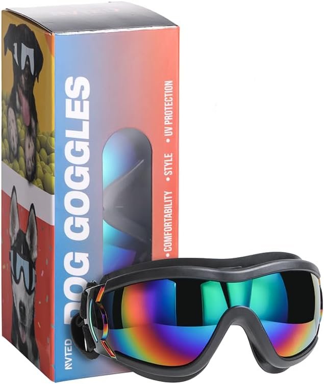Dog Sunglasses Dog Goggles, UV Wind Dust Fog Protection Pet Glasses Eye Wear with Adjustable Strap for Medium or Large Size (Laser) Dog Sunglasses Dog Goggles, UV Wind Dust Fog Protection Pet Glasses Eye Wear with Adjustable Strap for Medium or Large Size (Laser)