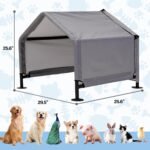 Dog Tent Shade Shelter Outdoor for Small Medium Dogs, Waterproof Sun Protection Pet House for Dogs, Small Animals and Livestock, Pet Canopy with Upgraded Doors and Ground Nails 29.5 * 25.6 inches - Image 2