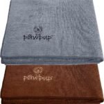 Dog Towels for Drying Dogs Super Absorbent Microfiber Pet Grooming Towel for Dogs, Cats and Other Pets (40 x 24 Inches, Brown and Grey)