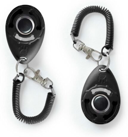 Dog Training Clicker - Essential Clickers for Obedience Training, Positive Reinforcement for Puppies and Adult Dogs - For Owners and Professional Trainers - Safe for Pets - Two Pack
