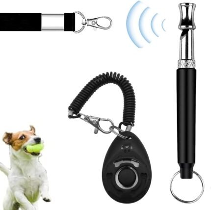 Dog Training Clicker and Whistle for Training & Recall - With Lanyard