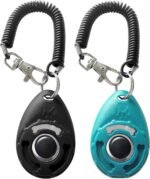 Dog Training Clicker with Sring Wrist and Keyring - Pet Dog Training Clickers for Puppy, Cat, Potty, Bird, Horse, Pet, Trainer Training Tools, Behavior Aids