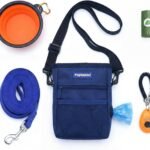 Dog Training Kit & Puppy Starter Set with 30ft Long Leash – Complete Recall System w/Magnetic Treat Pouch, Clicker, Collapsible Bowl & Waste Bags – Professional Tools (Navy Blue)