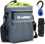 Dog Treat Pouch - 3 Ways to Wear Dog Treat Bag, Dog Training Treat Pouches for Pet Training with Clicker, Shoulder Strap, Adjustable Belt, Poop Bag Dispenser, Easily Carrying Kibble Snacks Pet Toys