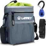 Dog Treat Pouch – 3 Ways to Wear Dog Treat Bag, Dog Training Treat Pouches for Pet Training with Clicker, Shoulder Strap, Adjustable Belt, Poop Bag Dispenser, Easily Carrying Kibble Snacks Pet Toys