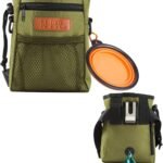 Dog Treat Training Pouch with Built-in Poop Bag Dispenser, Army Green