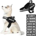 Dog Vest Harness and Patches Set, Animire in Training Service Dog Harness with 10 Dog Patches, Reflective Dog Vest with Handle for Small, Medium, Large, and Extra-Large Dogs